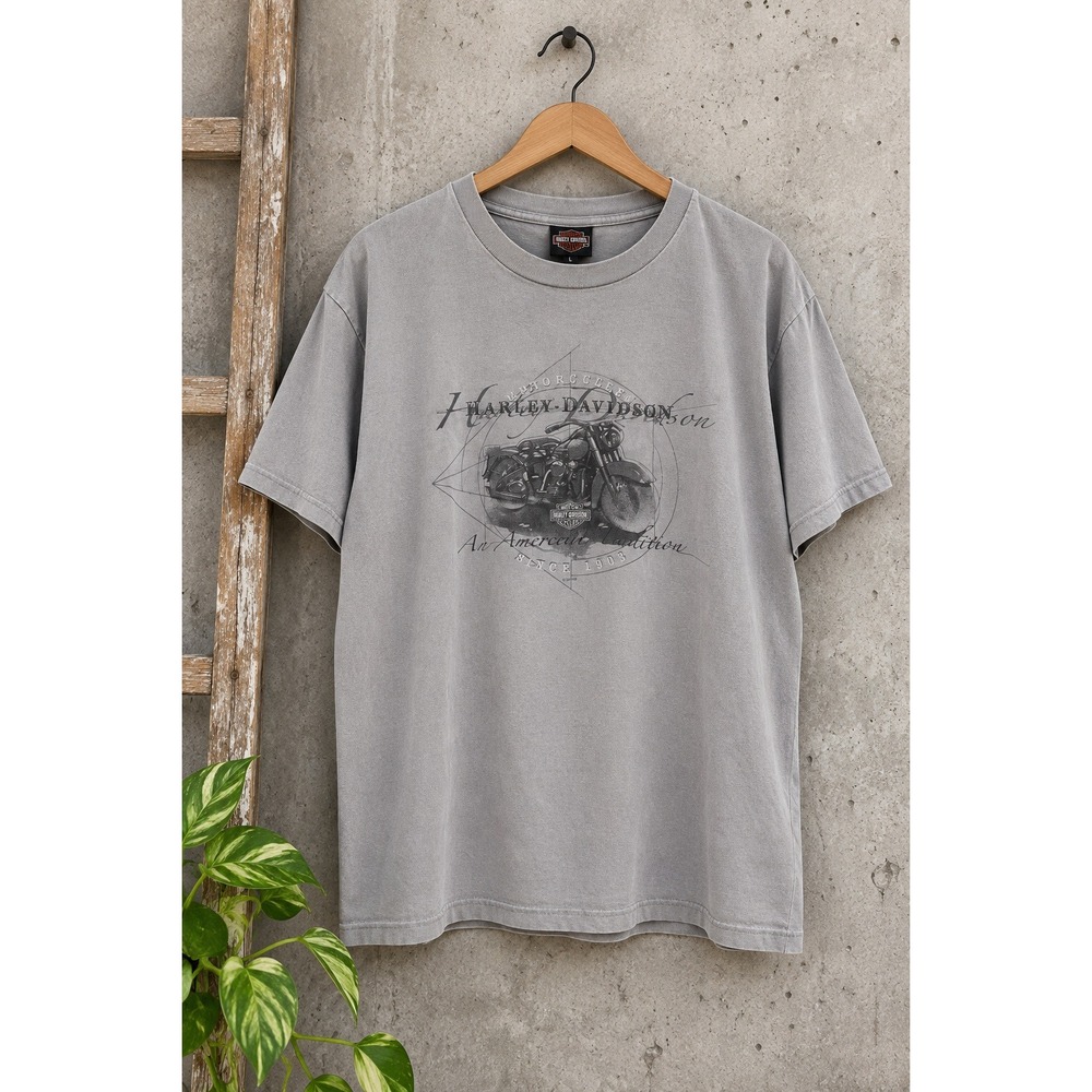Vintage 2005 Harley Davidson Poole's Hamilton Ontario Canada T Shirt Large Y2K